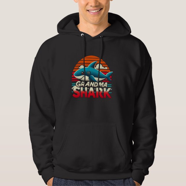 Oma Shark Funny Shark Matching Family for Wome Hoodie (Vorderseite)