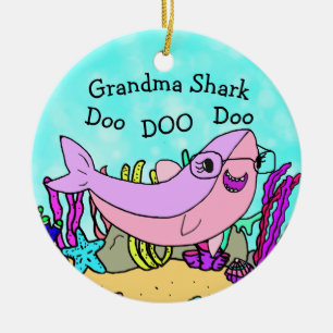 Oma Shark Keramik Ornament