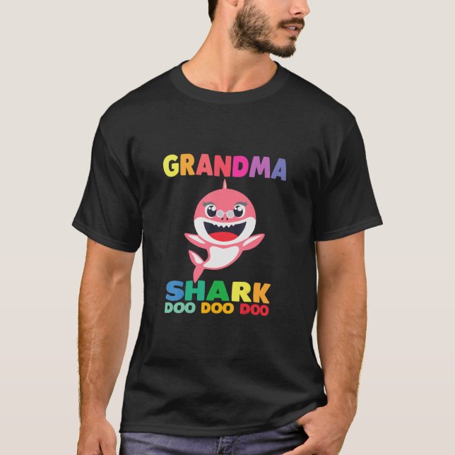 Oma Shark T - Shirt Doo Doo Grandpa Mommy Daddy (Vorderseite)