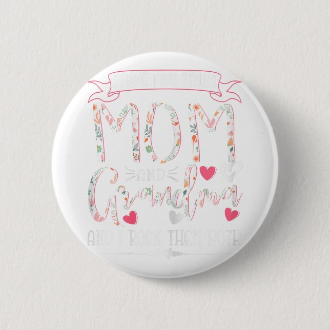 Oma Shirts Mama und Oma I Rock Button (Vorderseite)