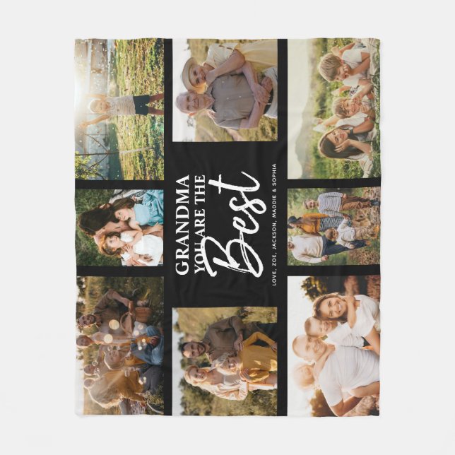 Oma Sie sind die beste moderne FotoCollage Fleecedecke (Vorderseite)