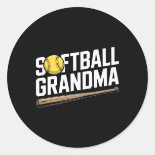 Oma Softball schlägt jeden Treffer Stolz Sport Runder Aufkleber