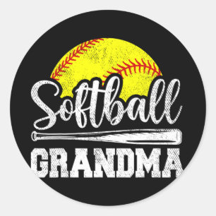Oma Softball-Spielerin Spieltag Mutter#39; #39;s Runder Aufkleber