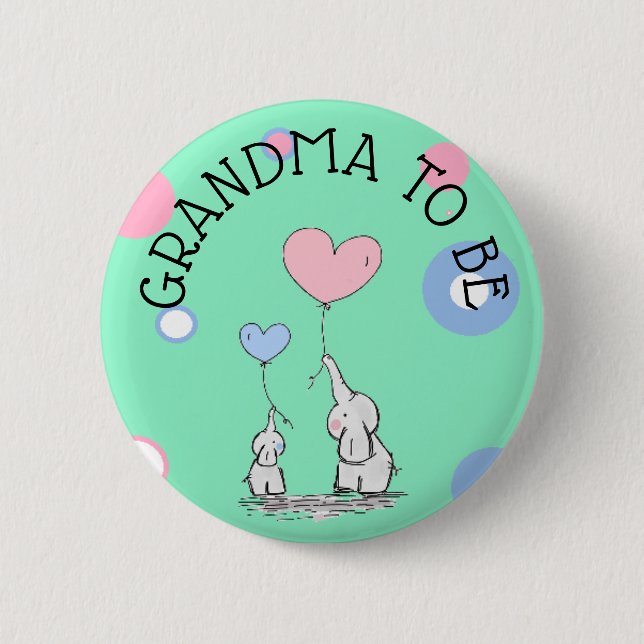 Oma soll Elefant Baby Showknopf sein Button (Vorderseite)