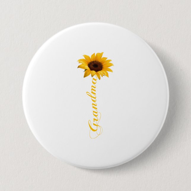 Oma Sonnenblume T - Shirt GRANDMA - SONNENBLUME Button (Vorderseite)