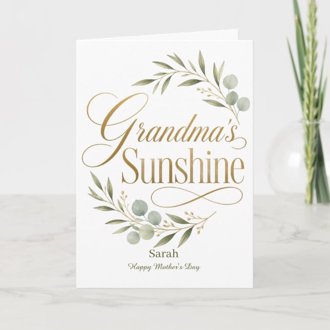 Oma Sunshine Geburtstags-Botanik Karte (Vorderseite)