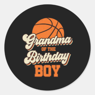 Oma The Birthday Boy Basketball Mama Nana F Runder Aufkleber