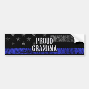 Oma Thin Blue Line Distressive Fahne Autoaufkleber