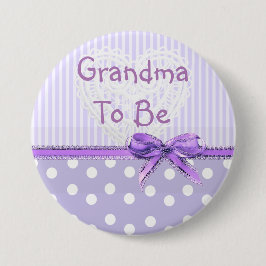 Oma to be Baby Showbutton: Lila Bow Button