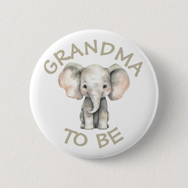 Oma to be Baby Shower Button Wild One Zoo (Vorderseite)