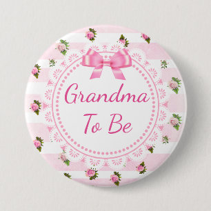Oma to Be Baby Showknopf Rosa Rosen Button