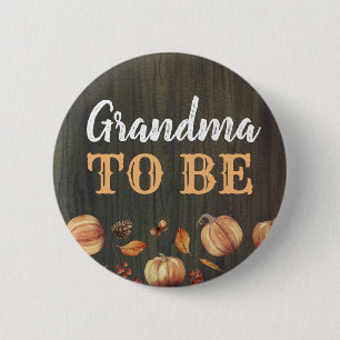 Oma to Be Fall Pumpkins Baby Dusche Button