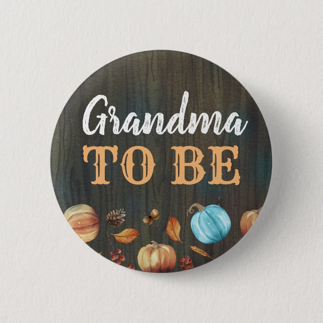 Oma to Be Fall Pumpkins Baby Duschknopf Button (Vorderseite)
