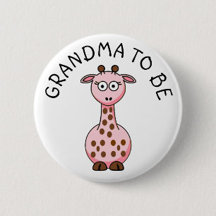 Oma to be Giraffe Baby Showknopf Button