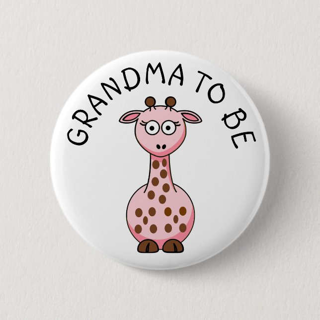 Oma to be Giraffe Baby Showknopf Button (Vorderseite)