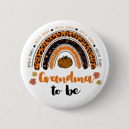 Oma to be Hello Baby Girl Pumpkin Baby Dusche Button