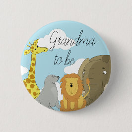 Oma to be Jungle Animals Baby Dusche Button