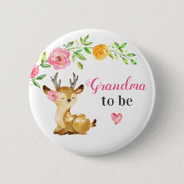 Oma to be New Granny Baby Girl Dusche Woodland Button