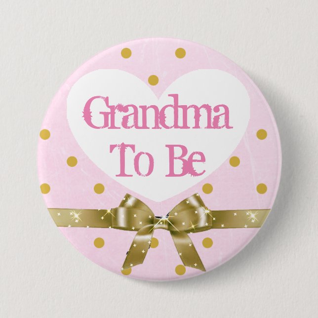 Oma to Be Pink and Gold Baby Showknopf Button (Vorderseite)