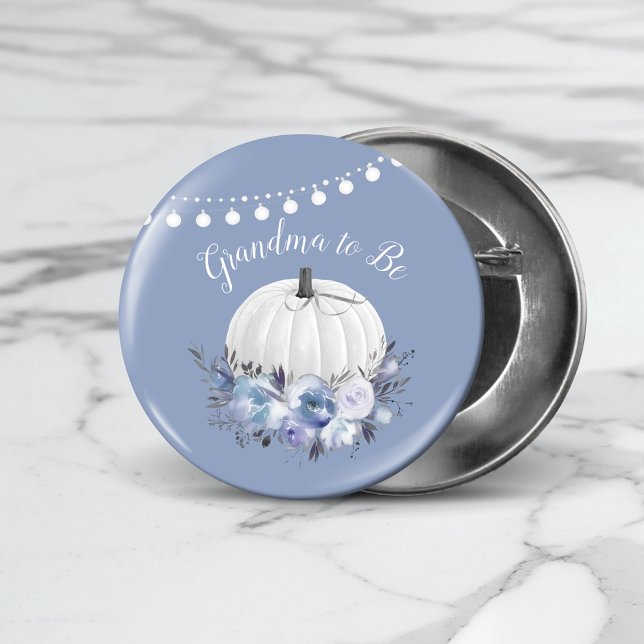 Oma to be White Pumpkin Baby Dusche duft dumm blau Button (Von Creator hochgeladen)