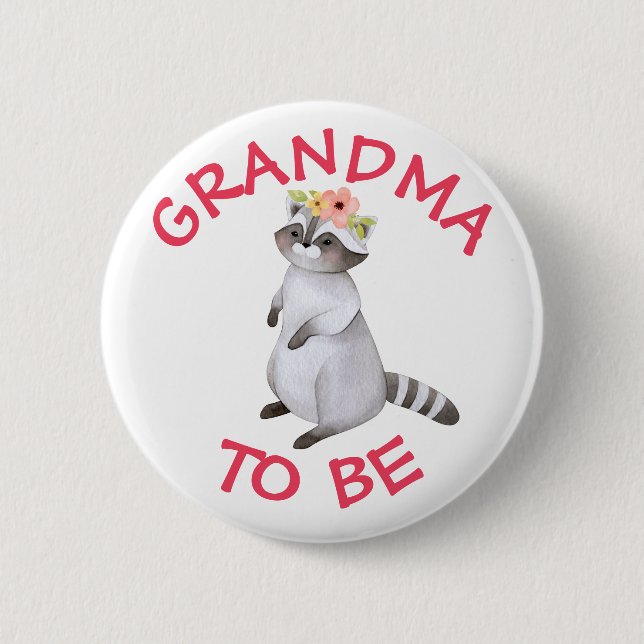 Oma to be Woodland Animals Baby Showknopf Button (Vorderseite)