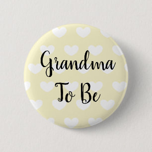 Oma to be Yellow Hearts Baby Shooting Button