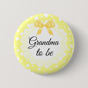 Oma to be Yellow Polka Dot Shootknopf Button