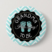 Oma to be Zickzack Baby Showknopf