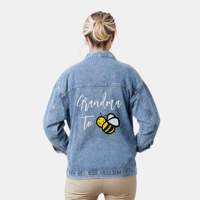 Oma to Bee Baby Shower Wedding Jeansjacke (Modell)