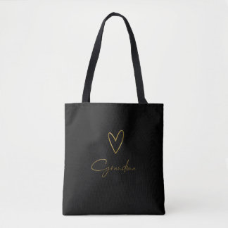Oma Tote Tasche mit Gold Herzdesign