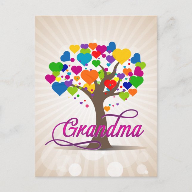 Oma Tree of Life Hearts Postkarte (Vorderseite)