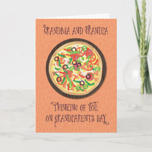 Oma Tween Teen Pizza Großeltern Karte