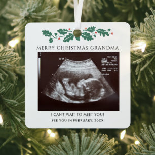 Oma Ultrasound Schwangerschaft Weihnachtsjugendrev Ornament Aus Metall