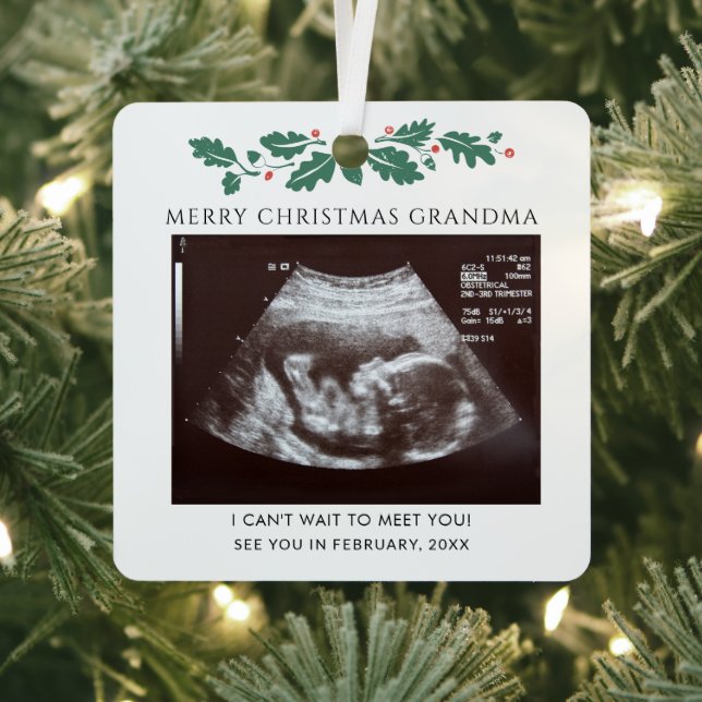 Oma Ultrasound Schwangerschaft Weihnachtsjugendrev Ornament Aus Metall (InSitu)