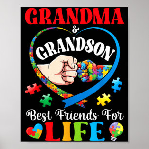 Oma und Enkel Freunde fürs Leben Autismus Poster