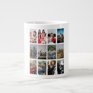 Oma und Opa 12 Foto-Erinnerungs-Collage Vorlage Jumbo-Tasse