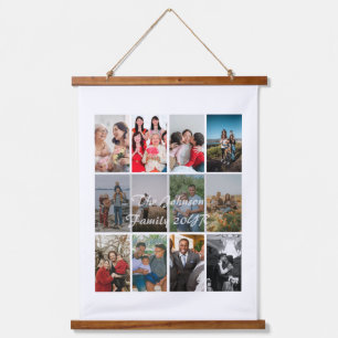 Oma und Opa 12 Foto-Erinnerungs-Collage Vorlage Wandteppich Mit Holzrahmen