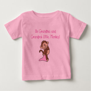 Oma und Opa-Affe - Rosa Baby T-shirt