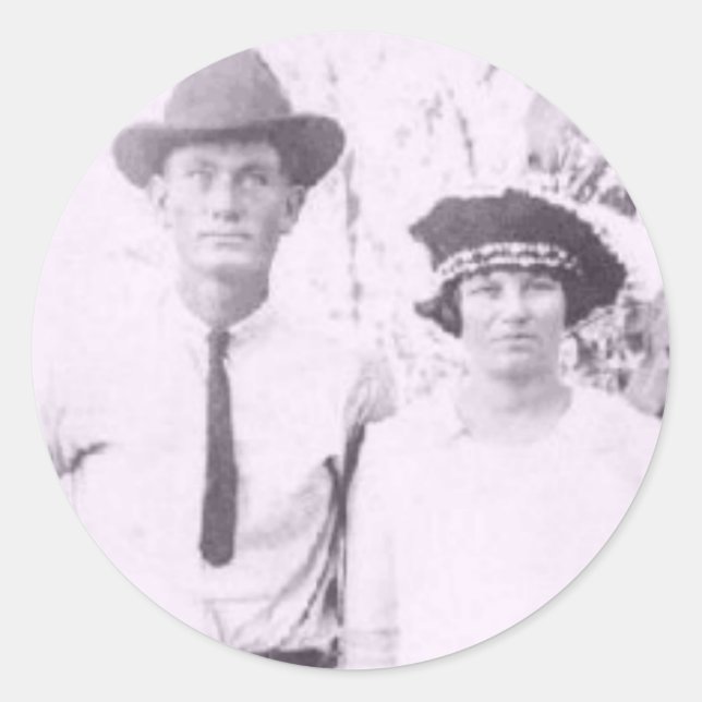 Oma und Opa Brandon Runder Aufkleber (Vorderseite)