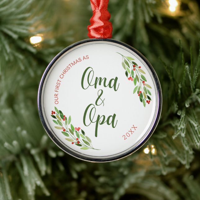 Oma und Opa erste Weihnachten  Ornament Aus Metall (Baum)
