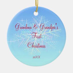 Oma und Opa erstes Weihnachtsbaum-Ornament Keramikornament
