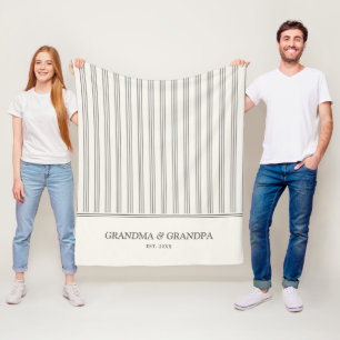 Oma und Opa Klassischer neutraler Ticking-Streifen Fleecedecke