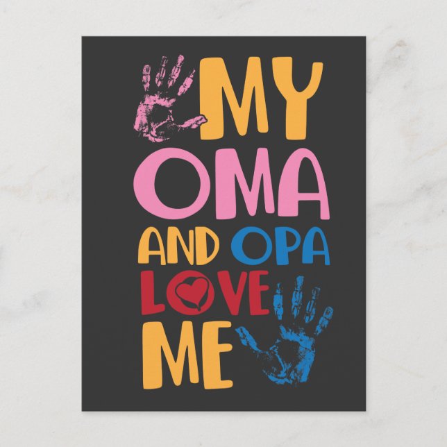 Oma und Opa Liebe Me Postkarte (Vorderseite)