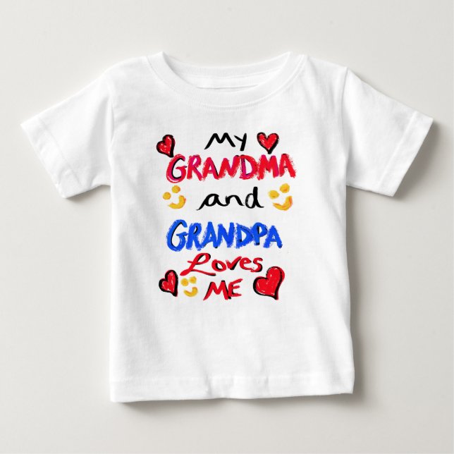 Oma und Opa Lieben Baby T-shirt (Vorderseite)