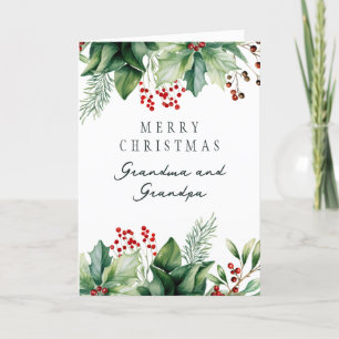 Oma und Opa Weihnachtskarte im gefalteten Format Feiertagskarte