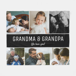 Oma und Opa wir Liebe Sie Foto Collage Fleecedecke
