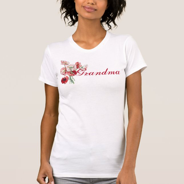 Oma und Vintager Peonies T - Shirt (Vorderseite)