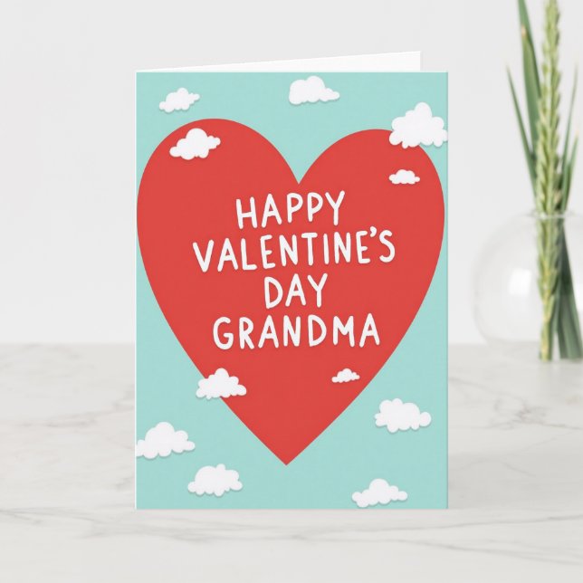 Oma Valentinstag Herz Karte (Vorderseite)