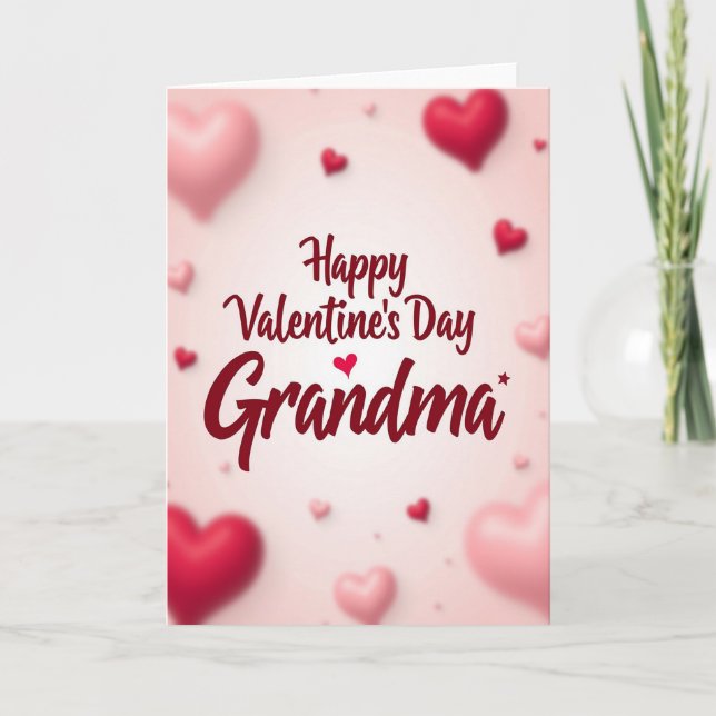 Oma Valentinstag Liebt Dich Karte (Vorderseite)