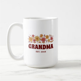 Oma Vintag Floral Groovy Blume Benutzerdefinierter Kaffeetasse